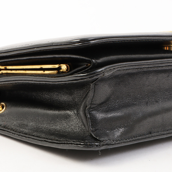 DIOR Logo Plate Metal Clasp Pocket Shoulder Bag Black - Picture 10 of 16